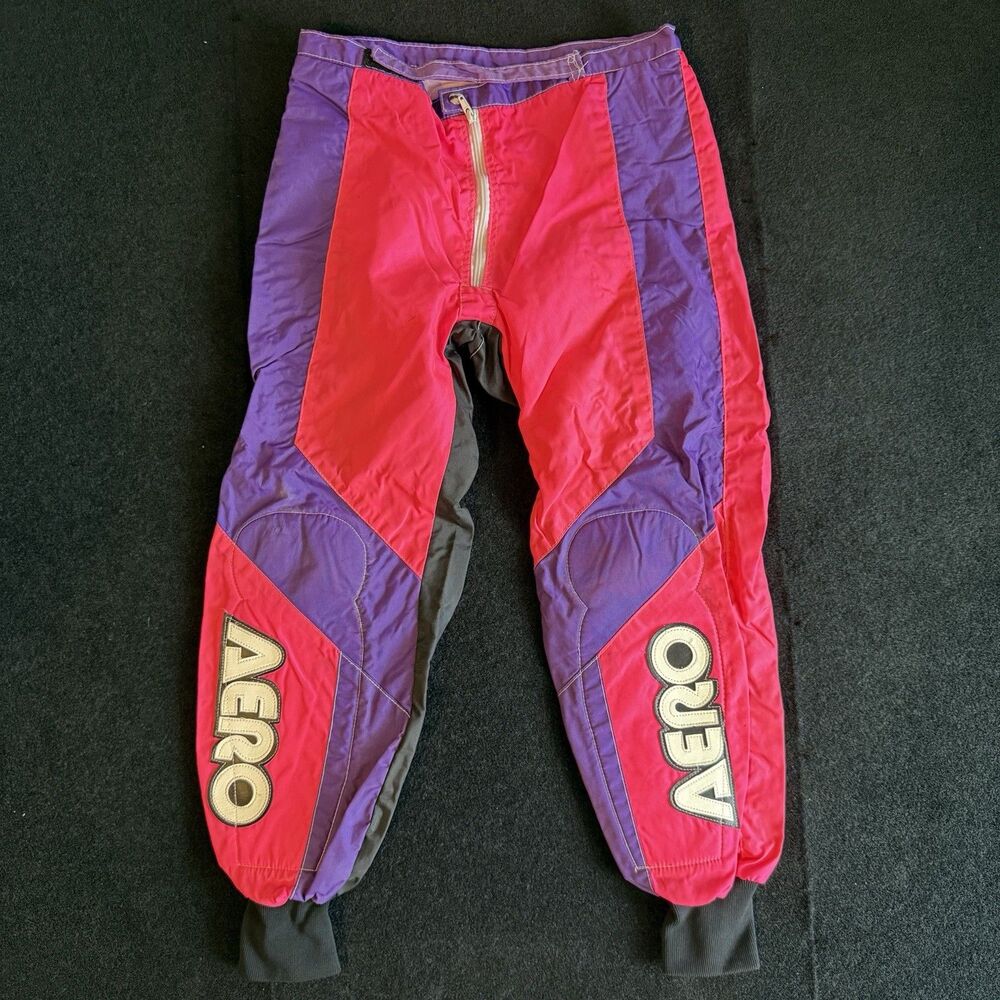 Vintage Aero Fire Cracker BMX Motocross Racing Pants Pink Purple USA